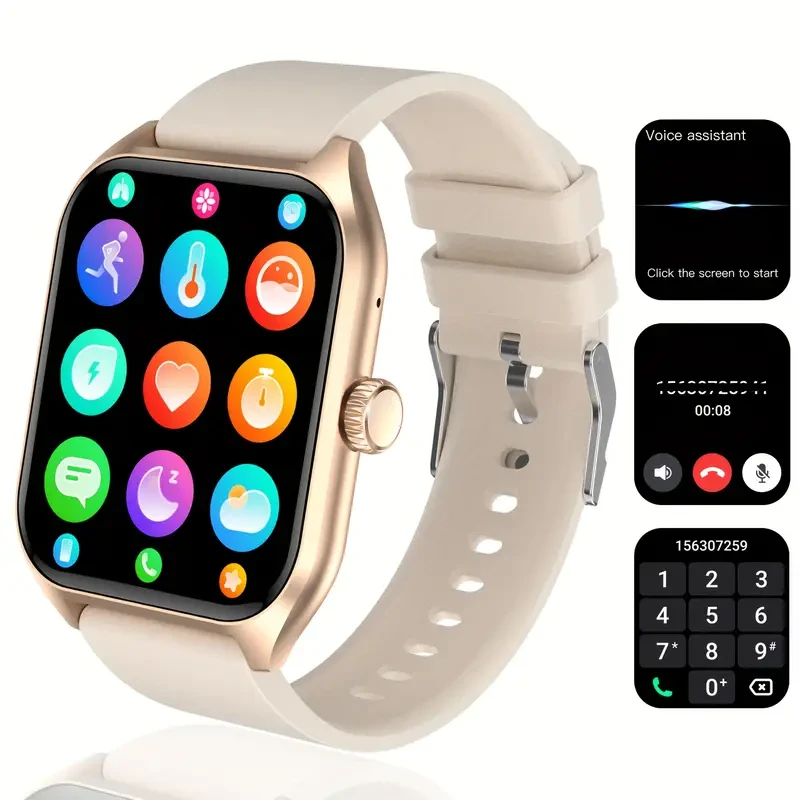 1.96" Smart Watch with Body Temp and Sleep Monitor - Wireless Call, Fitness Tracker with 100+ Sports Modes