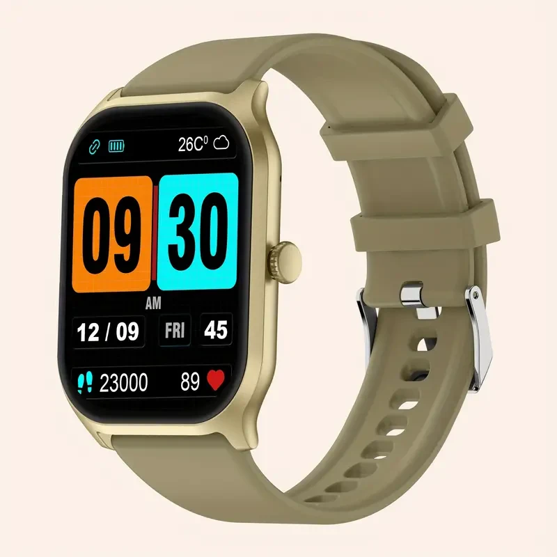 Smart Watch with 2.01 Inch Square Screen - Answer & Make Calls, Message Push, 100+ Sports Modes, Fitness Tracker, Pedometer, Music Control, Outdoor Smartwatch for Android and iOS