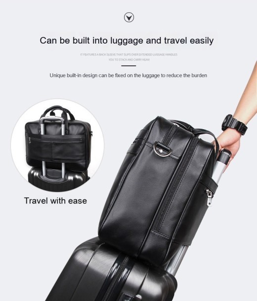 Leather Handbag Briefcase Napa Leather Comfortable Texture Men's Real-Leather Bag