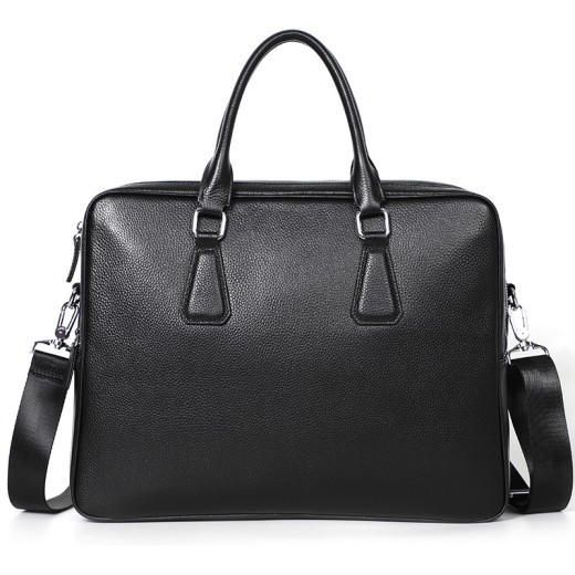 Handbag Men's Leather Briefcase Cowhide Horizontal Large Capacity