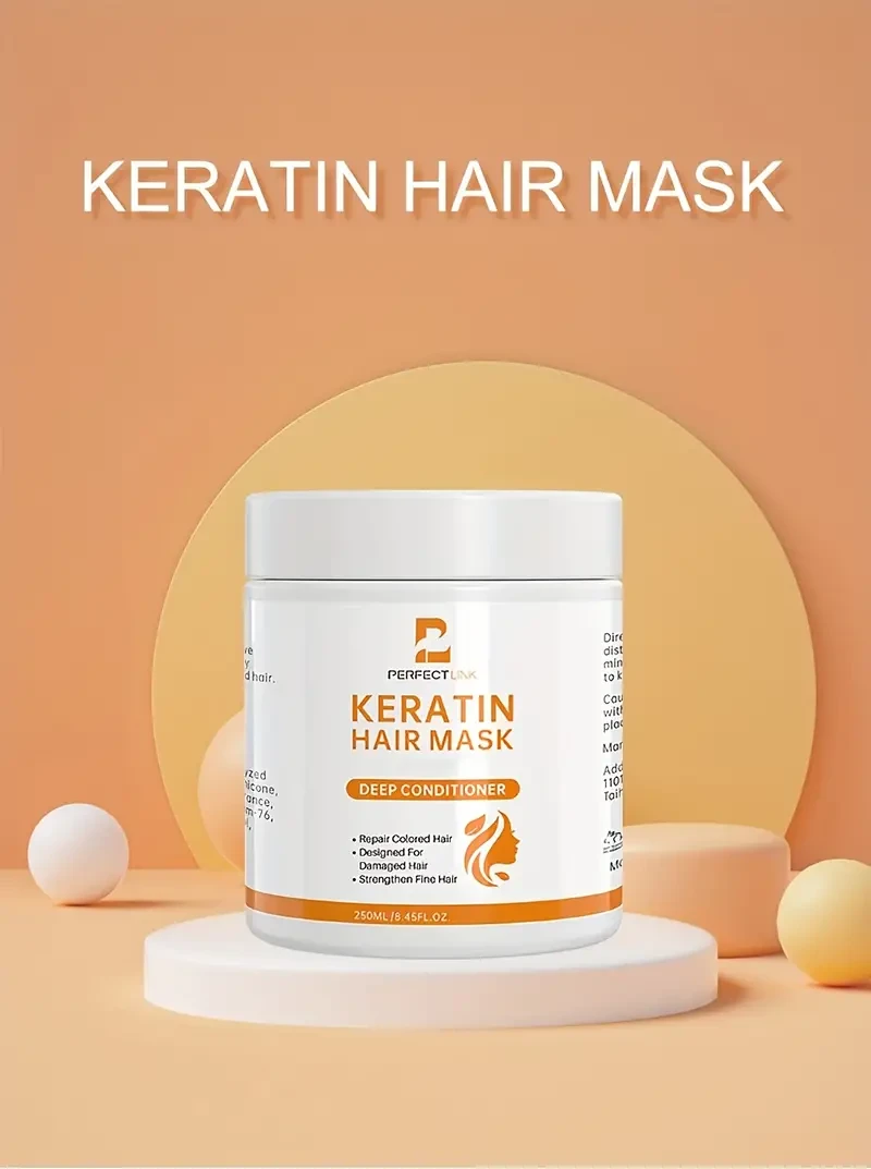 250ml Keratin-Infused Hair Mask  Transforms Damaged Hair, Enhances Curls, Imparts Shine  For Sleek, Professionally Smooth & Deeply Hydrated Locks