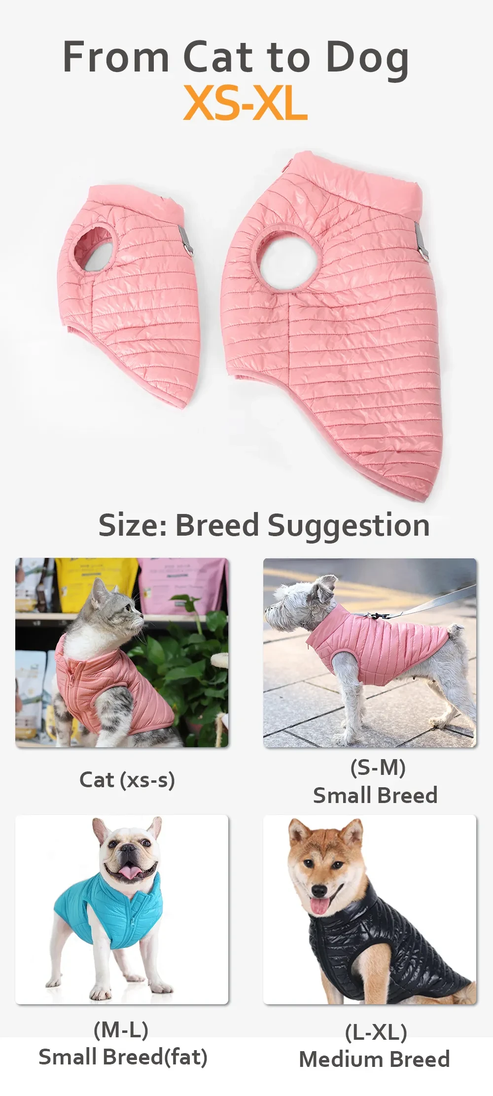 Pet Dog Clothing Autumn And Winter Full Nylon zipper