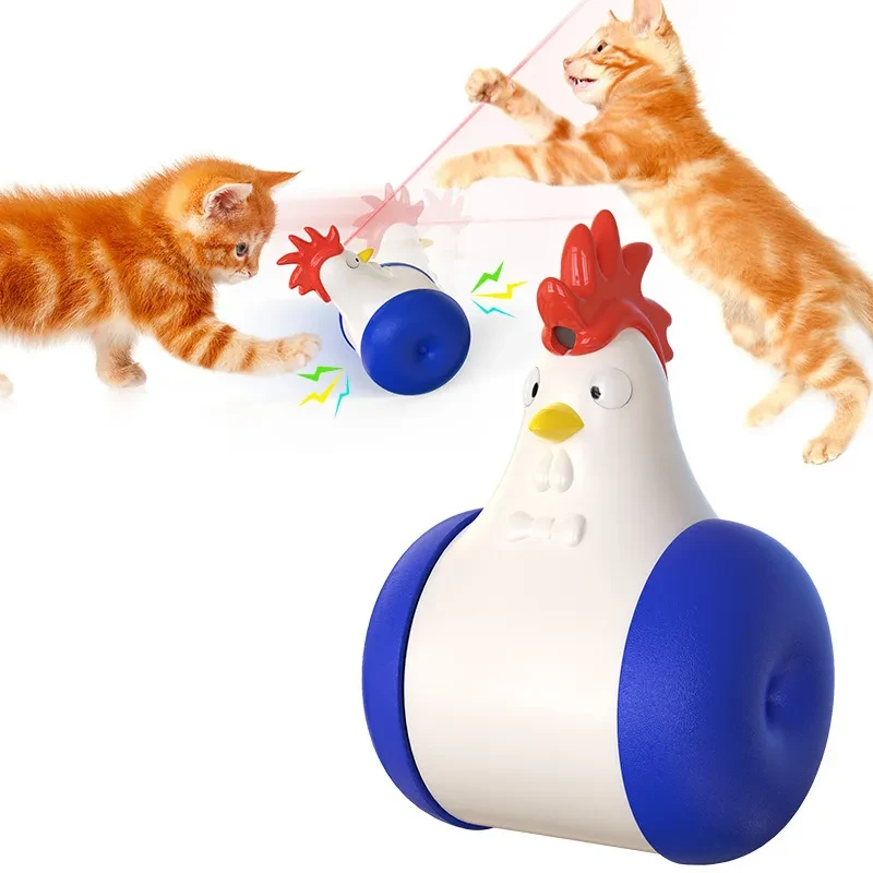 Electric Sounding Tumbler Hair Laser Chicken Cat Toy