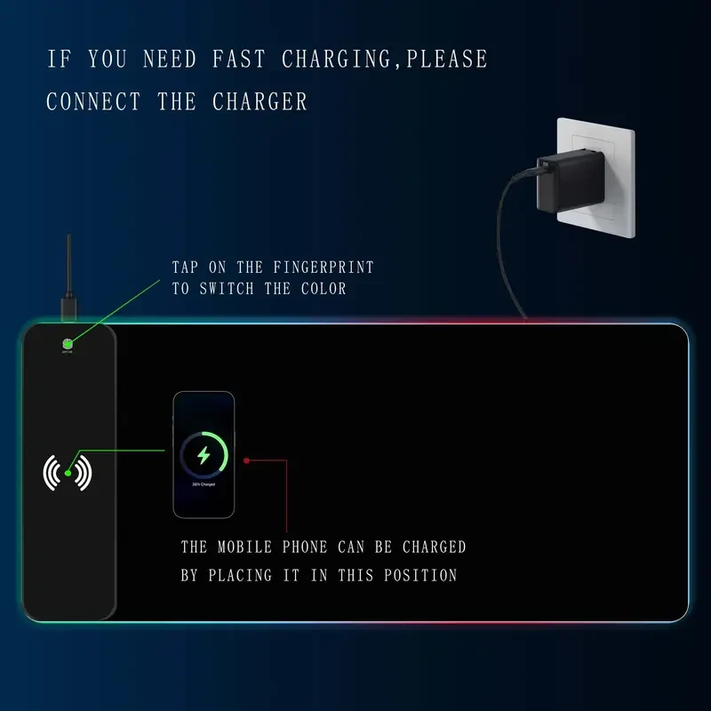 15W RGB Wireless Charging Mouse Pad