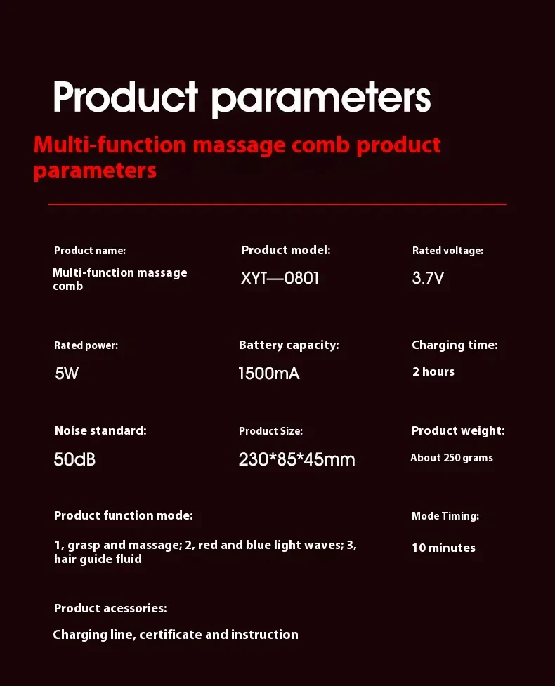 Fluffy Comb Scalp Massager Infrared