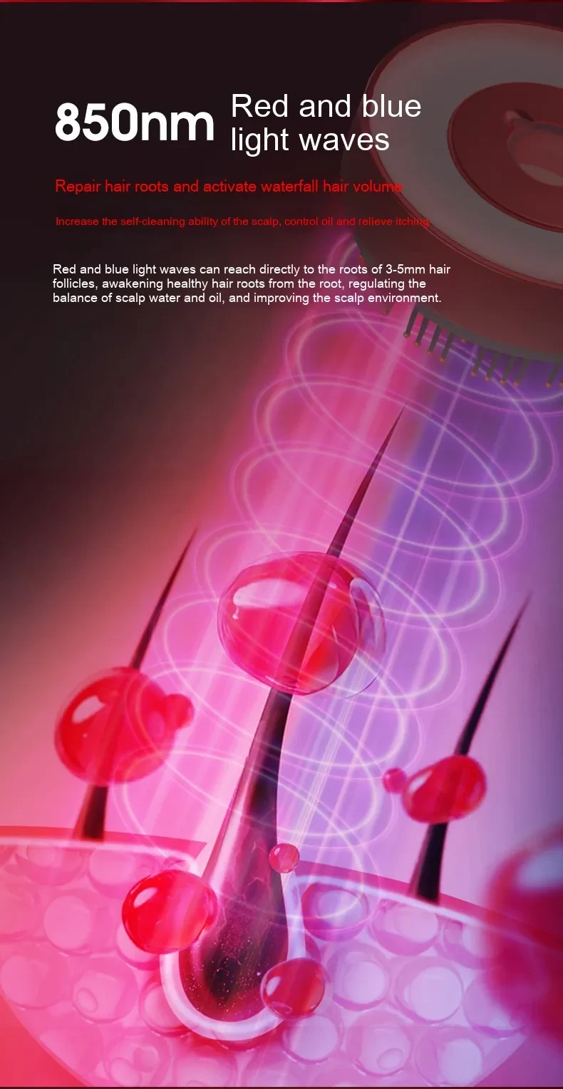 Fluffy Comb Scalp Massager Infrared