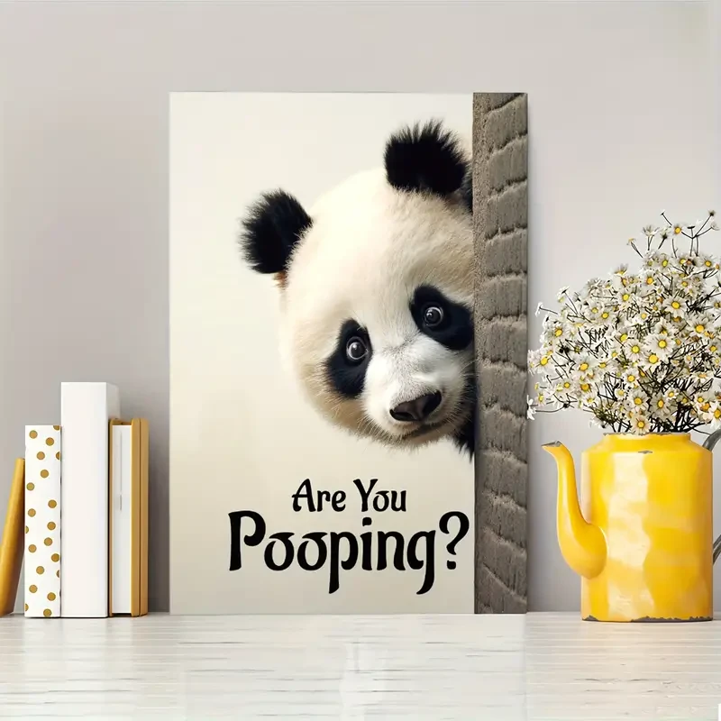 1pc Unframed High-Quality Funny Panda Canvas Wall Art Poster