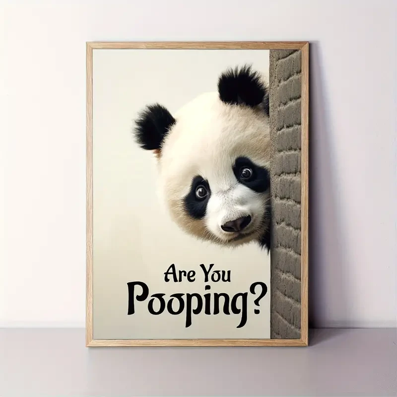 1pc Unframed High-Quality Funny Panda Canvas Wall Art Poster