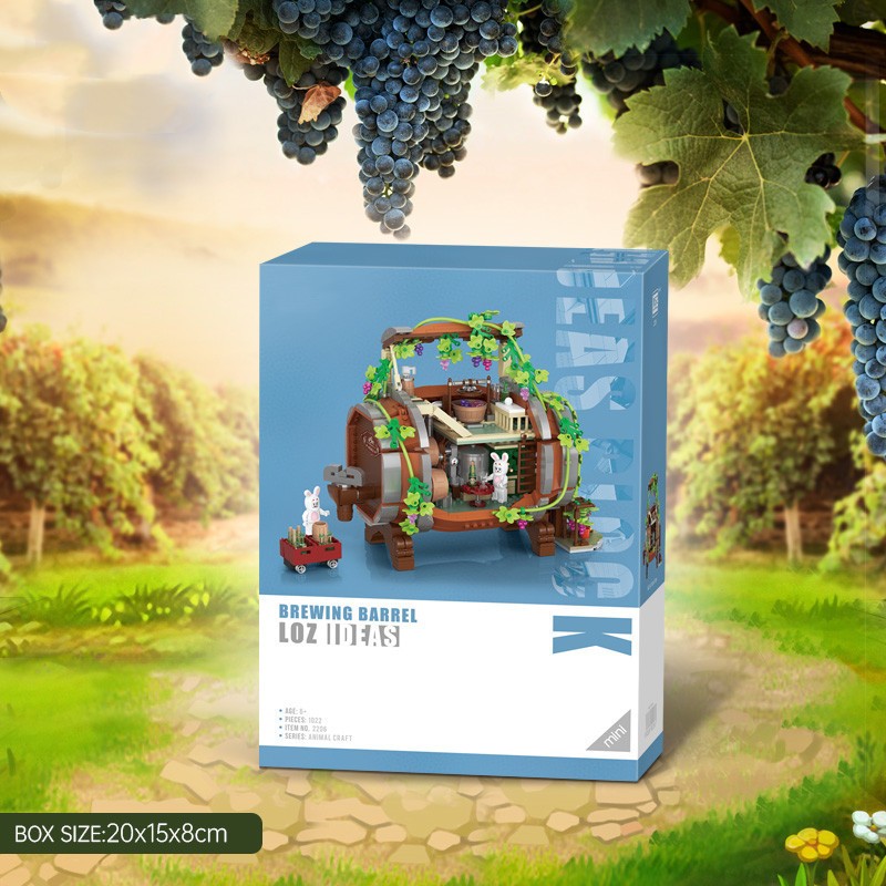 Wine Barrel Small Particles Assembled Building Blocks Diy Puzzle Toys