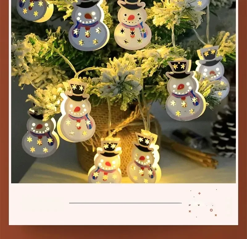 Christmas LED Light String Santa Claus Elk Snowman Xmas Ornament String Light Christmas Decorations New Year Navidad Gift