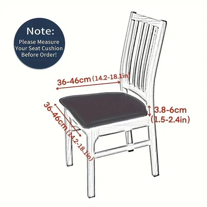 6pcs Solid Color Brushed High Elastic Chair Cover