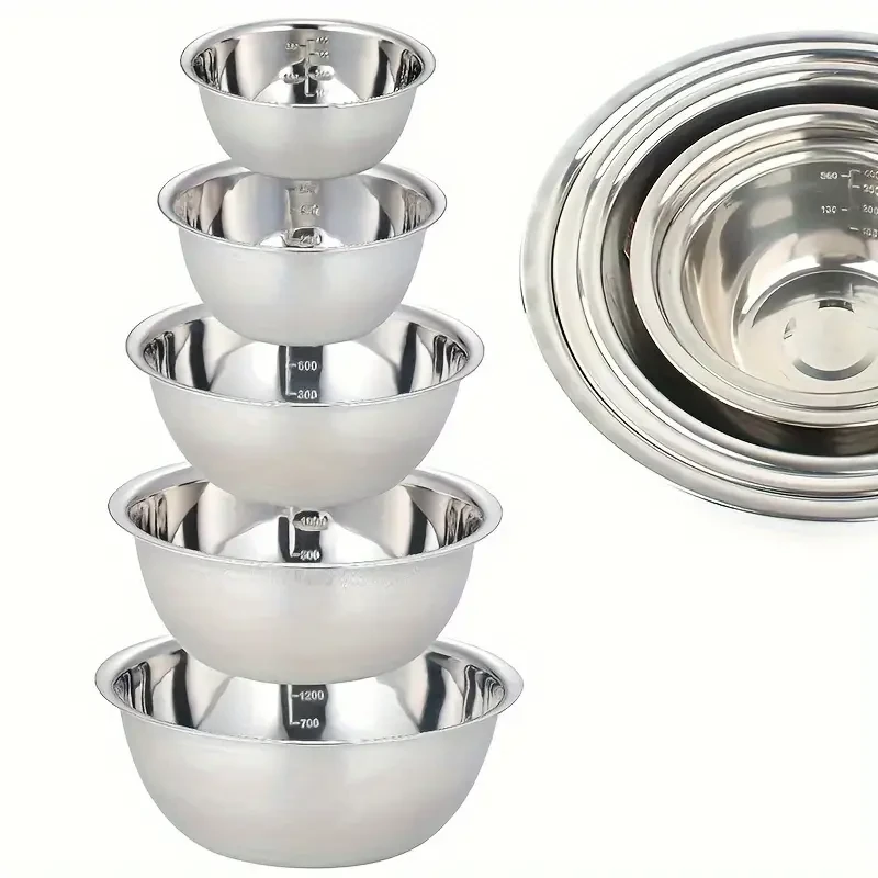 5pcs Stainless Steel Mixing Bowls