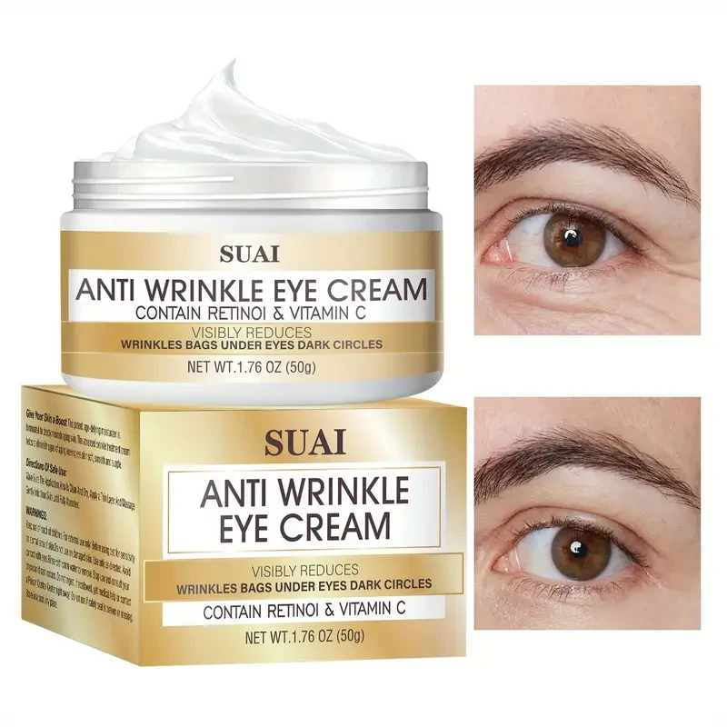 Anti Wrinkle Eye Cream - Retinol & Vitamin C - Fades Fine Lines & Dark Circles, Tightens Eye Contours, Eliminates & Bags