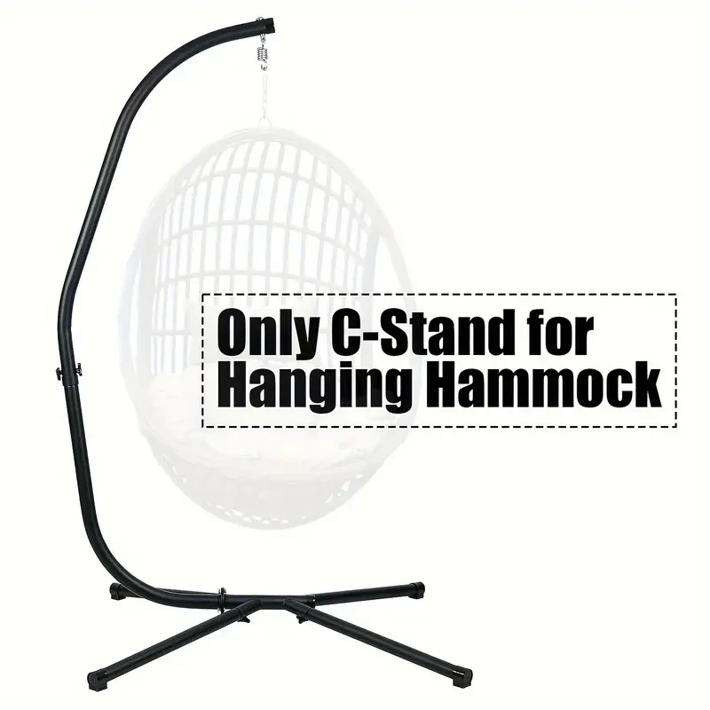 Aoodor 6.6 ft. Stainless Steel Hanging Chair Hammock Stand - Black