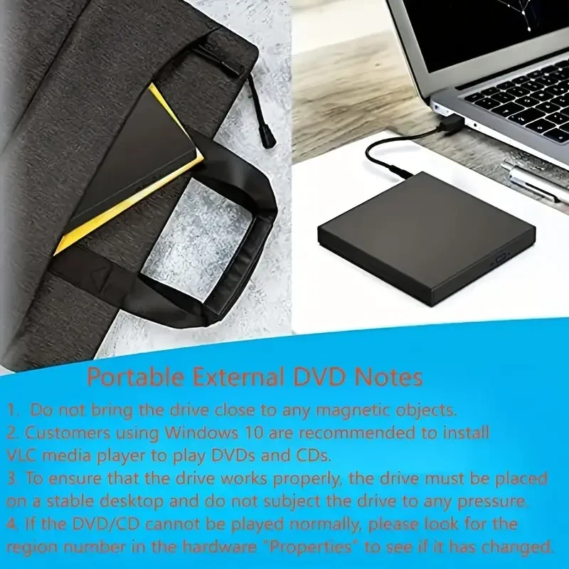 External CD DVD Drive, USB 2.0 Slim Portable External