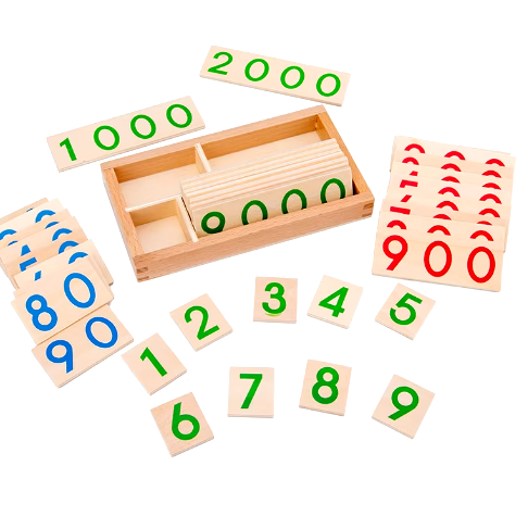 Wooden Numbers Card 1-9000 Montessori