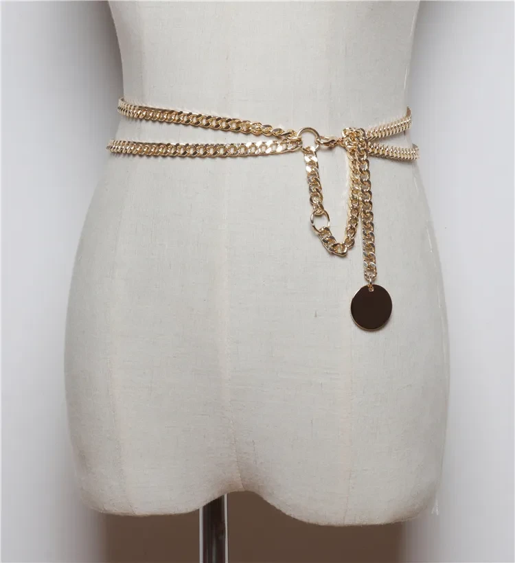 Ladies Dresses Decorated With Thin Belts And Chains