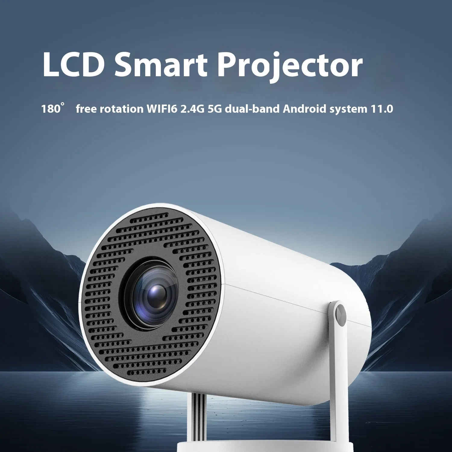 Portable Home Projector - 180 Projection Angle & Automatic Focus