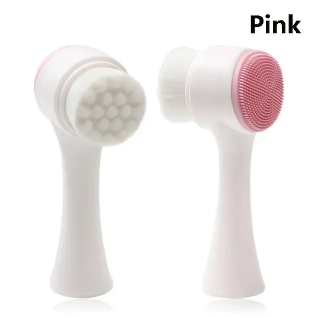 Double-Sided Silicone Facial Cleansing & Massage Brush