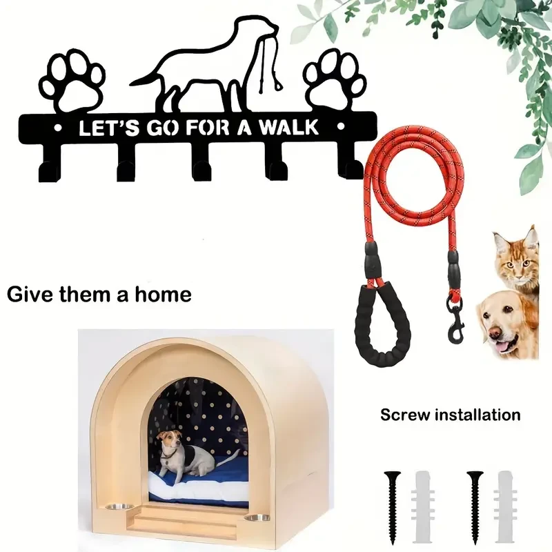 Rustic Charm Metal Dog Key Hook - Durable Rust-Proof Wall Mounted Storage for Keys.