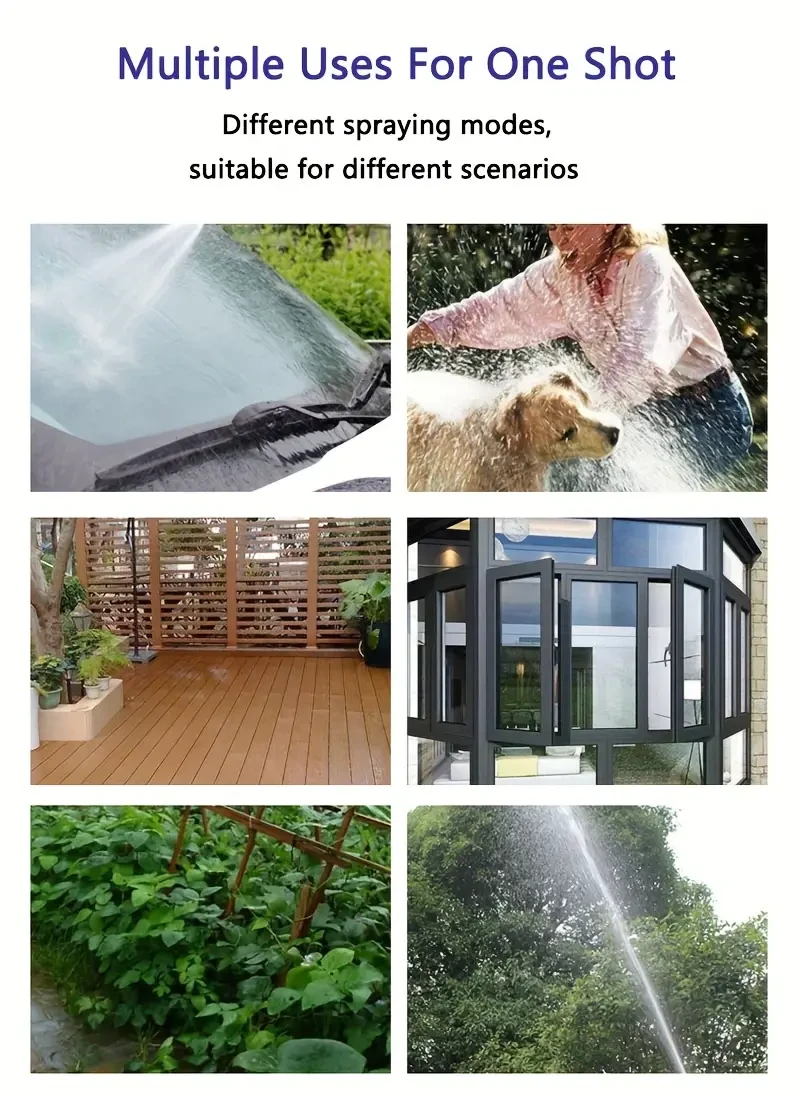 1PC High-Pressure Car Wash Sprayer with Long Hose, Multi-Functional Garden Watering Nozzle, Powerful Pressure Washer for RV Cleaning and Maintenance, Universal Compatibility with Various Models