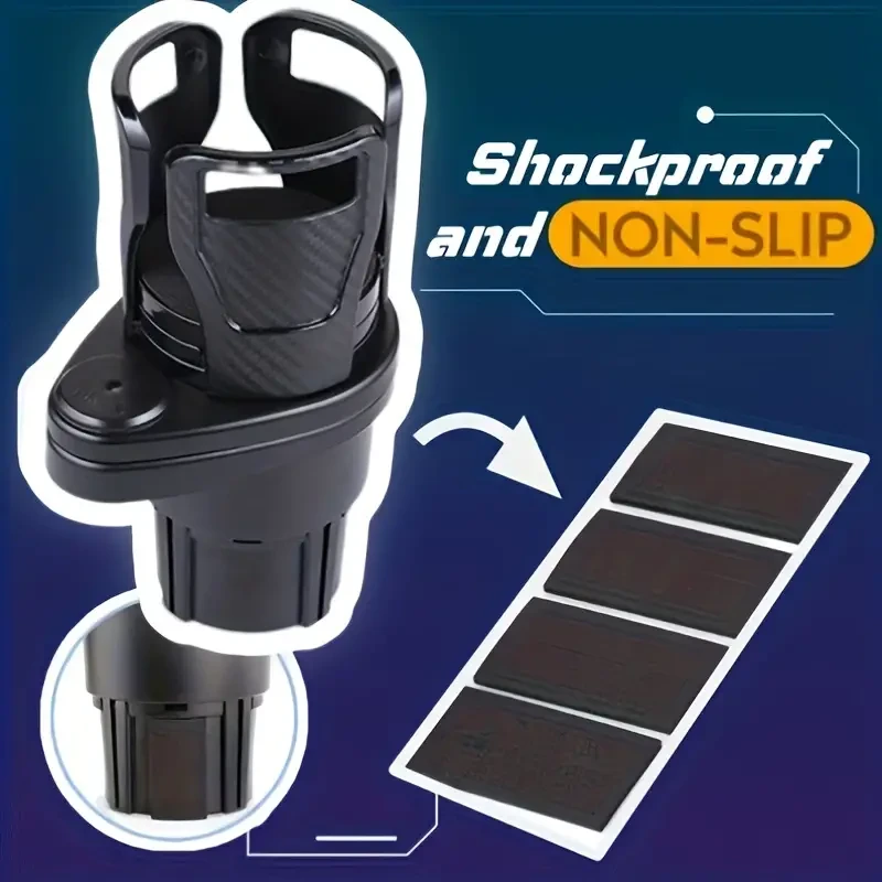 Adjustable Dual Cup Holder Expander with Phone Holder & Aromatherapy Organizer