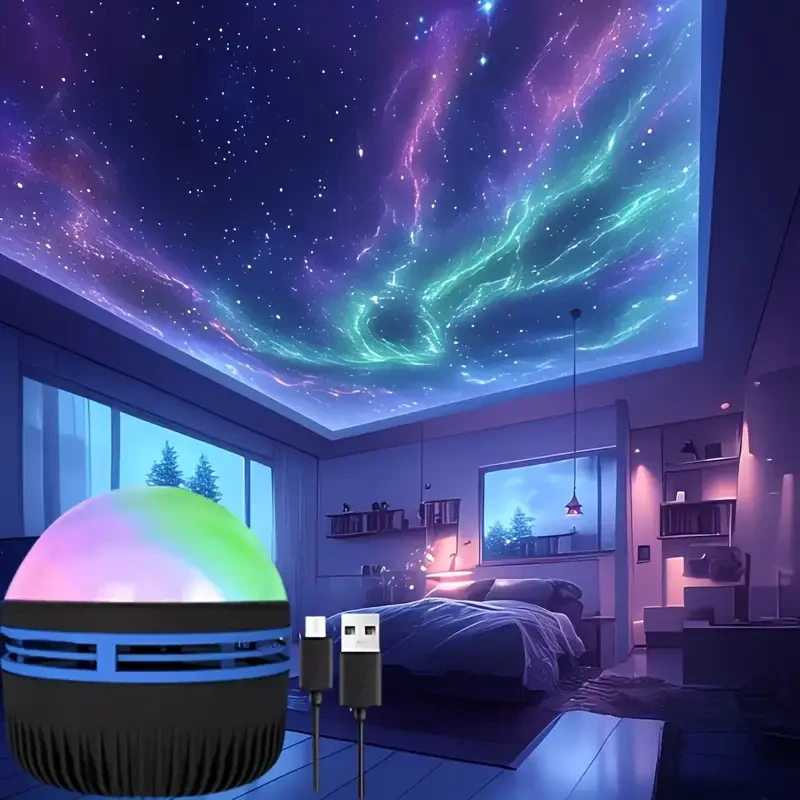 USB Powered Aurora Projector Lamp Northern Lights Landscape Effect