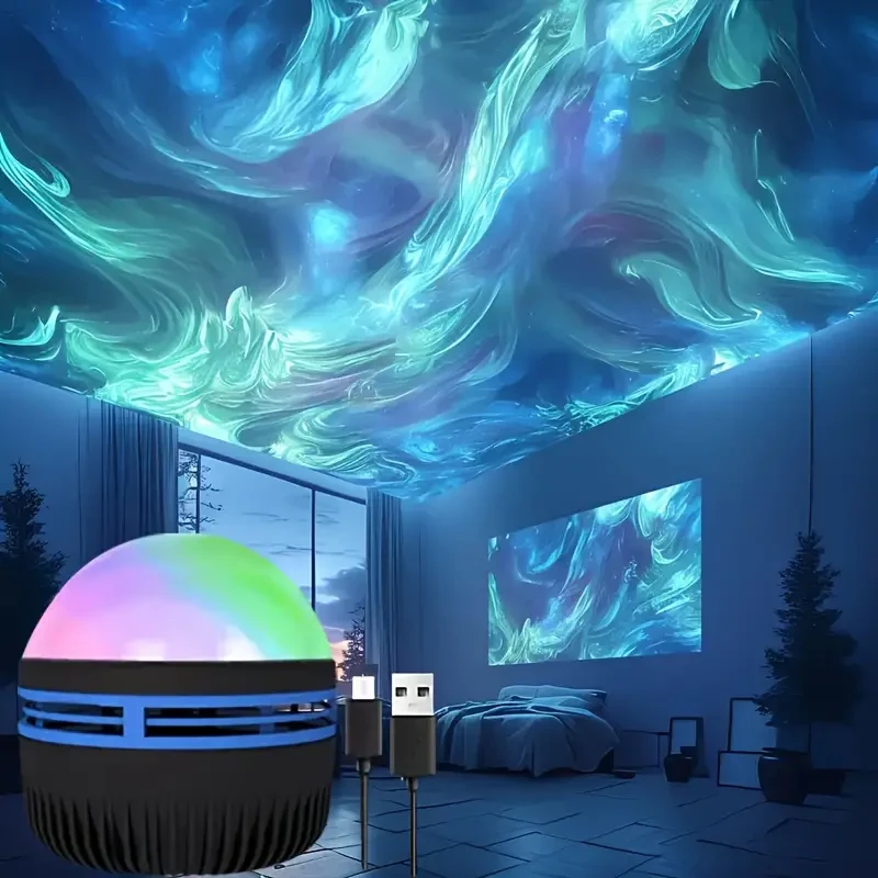 USB Powered Aurora Projector Lamp Northern Lights Landscape Effect