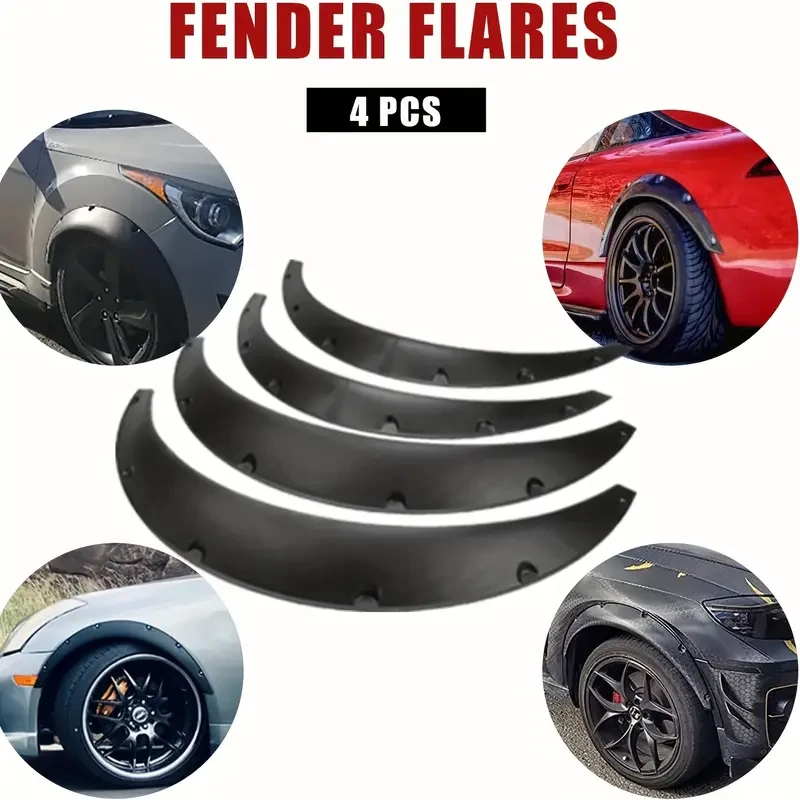 4pcs Car Wheel Arch Covers  Polished Polyurethane Rear Extensions