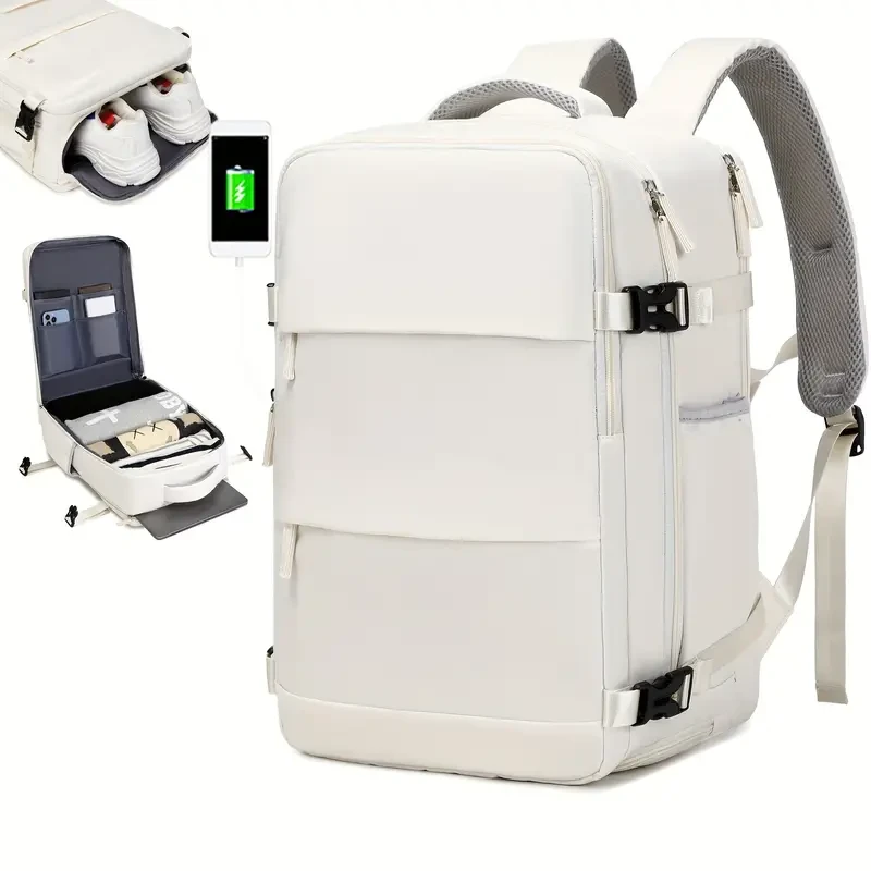Men's Travel Backpack, Waterproof Computer Backpack, With Shoe Compartment, Computer Carry-on Backpack