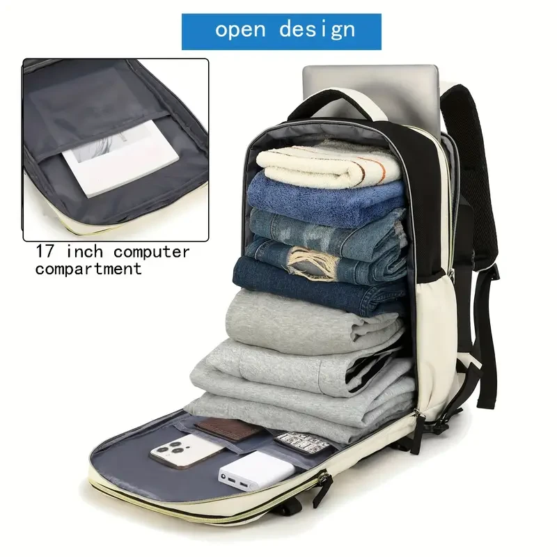 Men's Travel Backpack, Waterproof Computer Backpack, With Shoe Compartment, Computer Carry-on Backpack