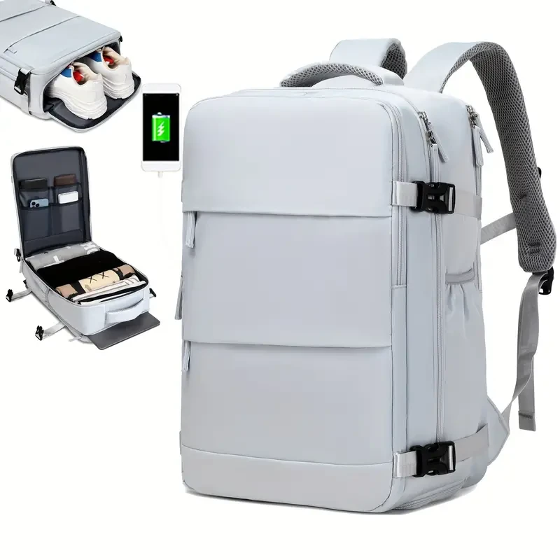 Men's Travel Backpack, Waterproof Computer Backpack, With Shoe Compartment, Computer Carry-on Backpack