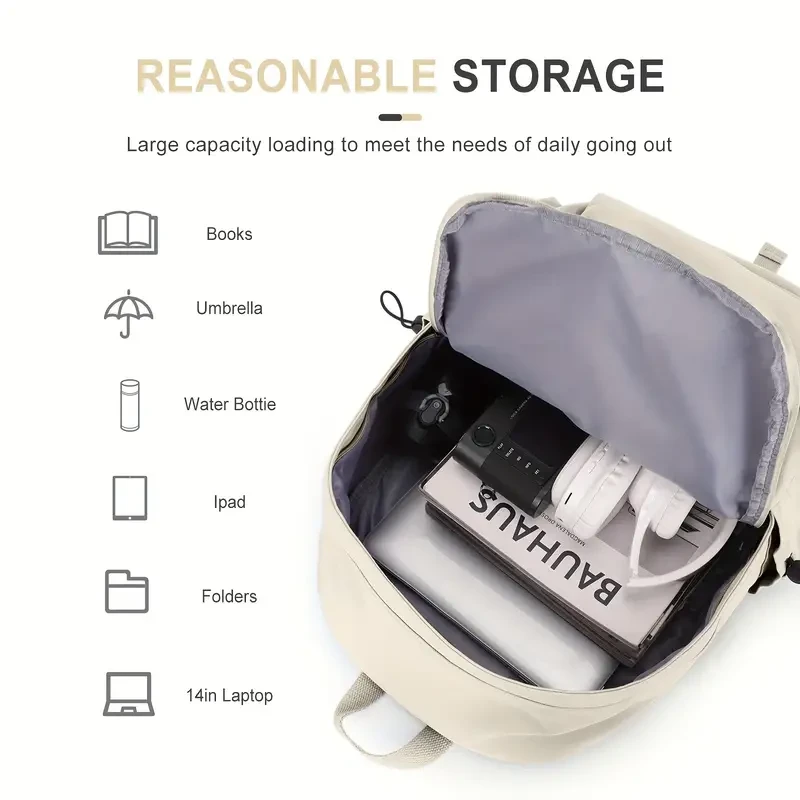 Upgraded Student Laptop Backpack - Waterproof, Lightweight, Large Capacity School Bag for Men and Women