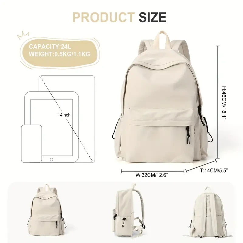 Upgraded Student Laptop Backpack - Waterproof, Lightweight, Large Capacity School Bag for Men and Women