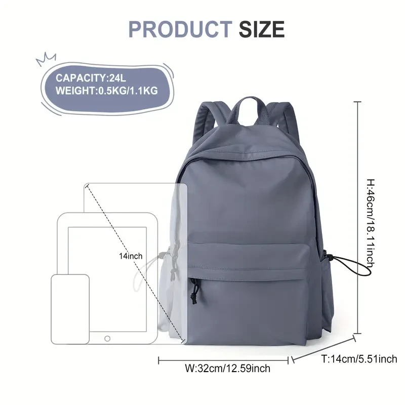Upgraded Student Laptop Backpack - Waterproof, Lightweight, Large Capacity School Bag for Men and Women