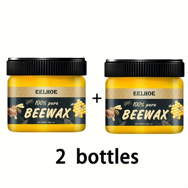 Natural Beeswax Wood Polish for Floor Care (2 Bottles)