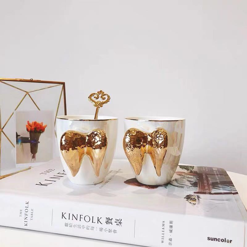 Fairy Cup Golden Angel Wings Ceramic Cup