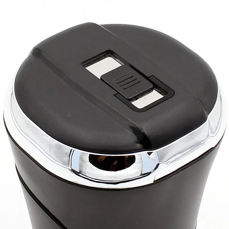 Smokeless USB Rechargeable Push-Pull Car Ashtray with LED Light