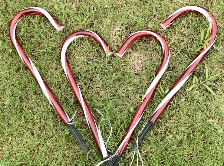 Christmas Outdoor Solar Cane Light LED Copper Wire Ground Plug