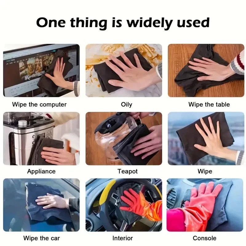 5-Pack Microfiber Glass Cleaning Cloths - Oblong, Lightweight, Non-Woven Fabric Weave - Streak-Free, Lint-Free, Highly Absorbent Towels for Mirror Polishing, Windows, and Multi-Surface Cleaning in Living Room, Bathroom,