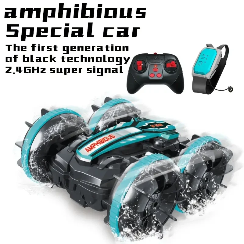 Amphibious 4WD Stunt RC Car - 360 Rotation, Gesture Control, All-Terrain