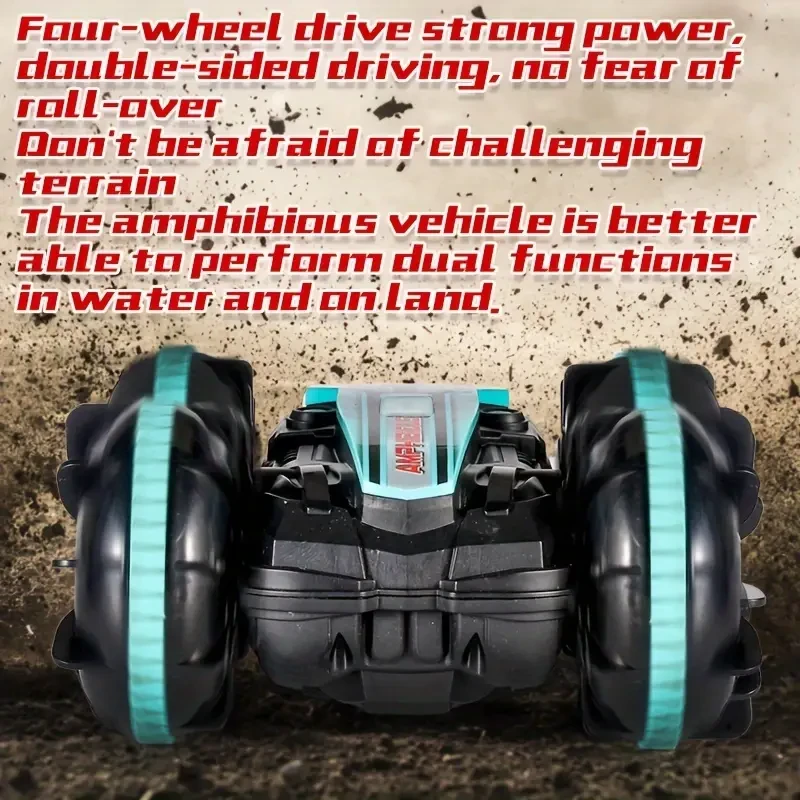 Amphibious 4WD Stunt RC Car - 360 Rotation, Gesture Control, All-Terrain