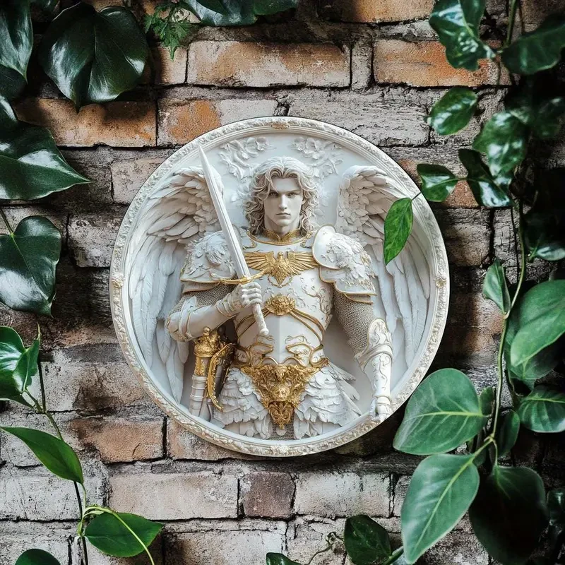 1pc Archangel Michael Inspired Acrylic Wall Plaque