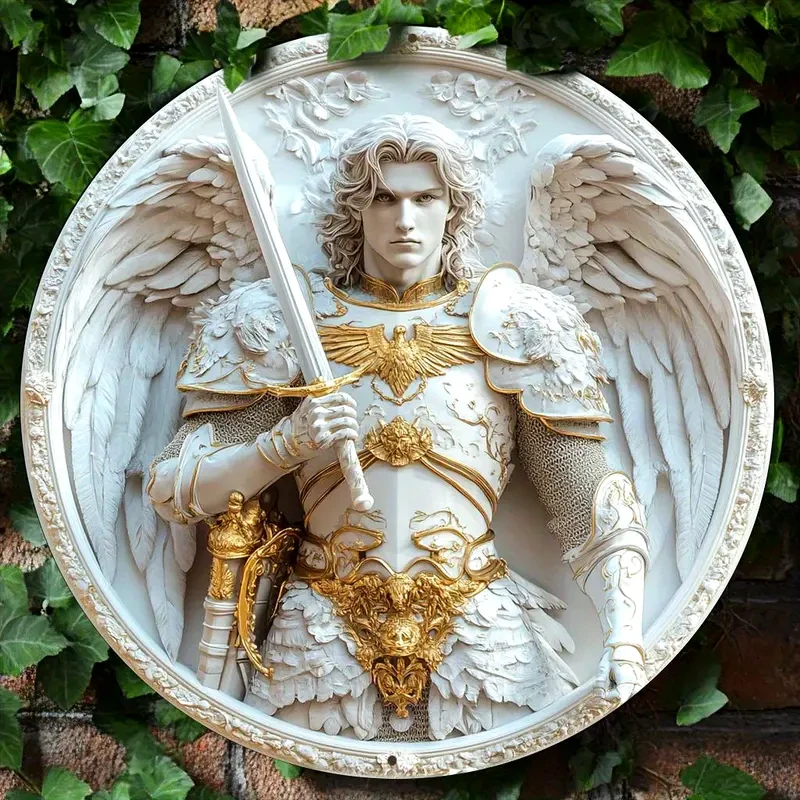 1pc Archangel Michael Inspired Acrylic Wall Plaque