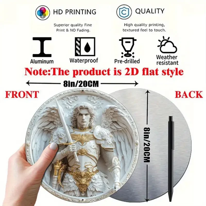1pc Archangel Michael Inspired Acrylic Wall Plaque