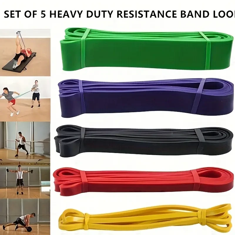 Set of 5 Heavy Duty Resistance Bands  Pull Up, Calisthenics, CrossFit
