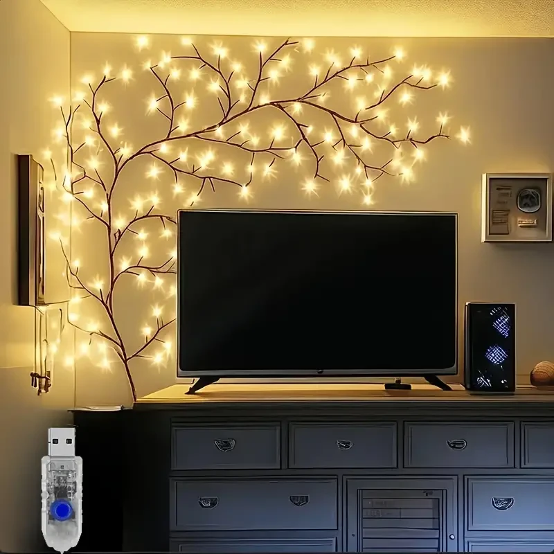 USB-Powered Willow Branch LED Wall Decor  96 Lights