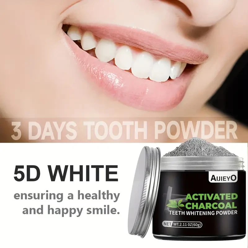 AIJIEYO Activated Charcoal Teeth Whitening Powder Mint Flavor