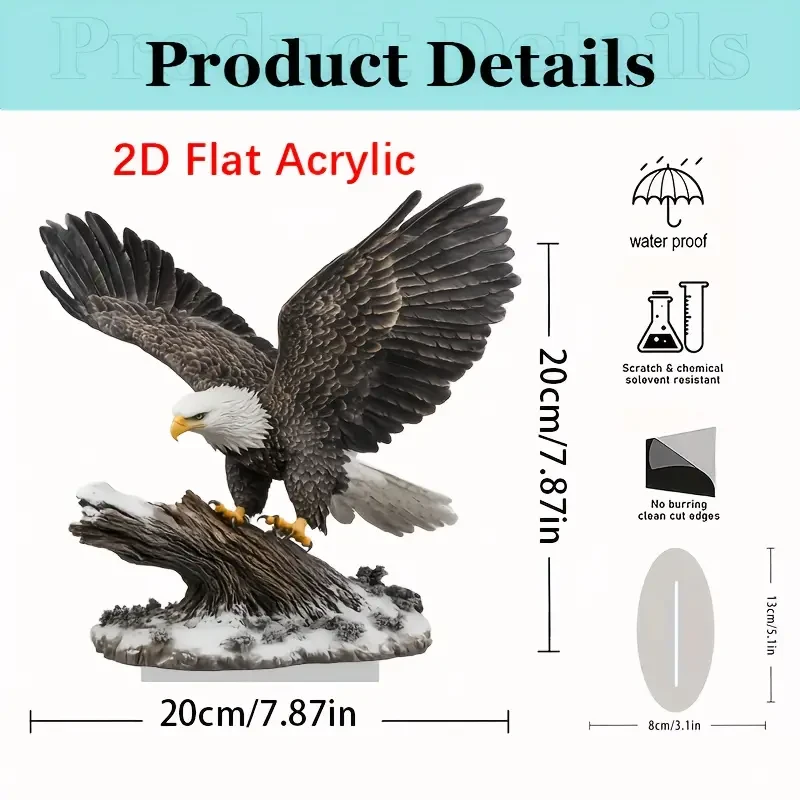 Eagle Sun Catcher with Spreading Wings  Acrylic Desk Decor (19.99cm)