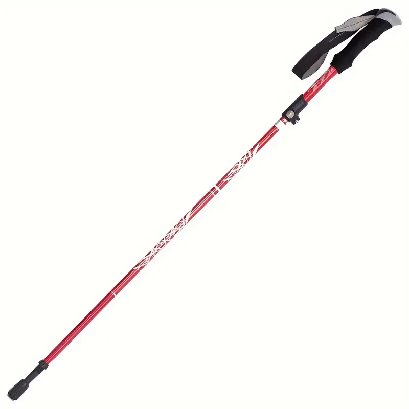 Aluminum Alloy Hiking Pole, Ultralight Foldable Trekking Stick With Anti-Slip EVA Handle And Storage Bag, Adjustable 110-130cm